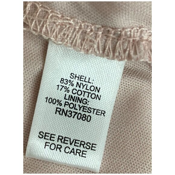 CATO Dress V-Neck Fit-n-Flare Light Pink Cream Asymmetrical Hem Women's Size 14 - Picture 7 of 9